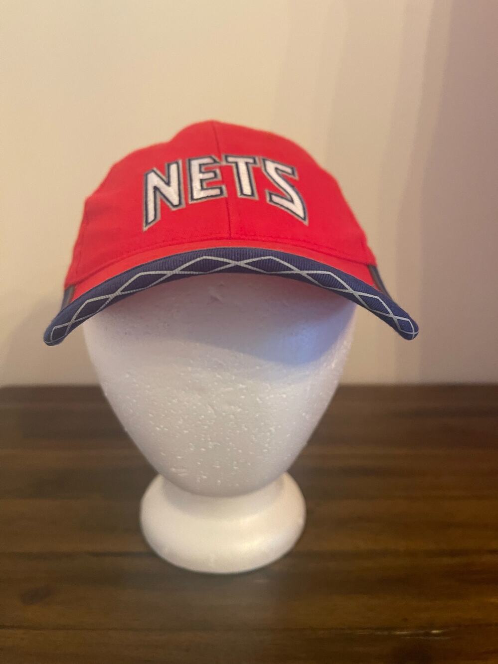 Vintage Red New Jersey Nets Embroidered Cap Hat Adjustable Strap